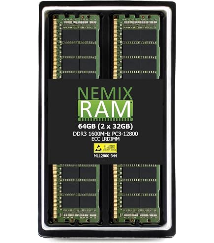 A-Tech 64GB Kit (2x32GB) DDR3 1866MHz PC3-14900L ECC LRDIMM 4Rx4